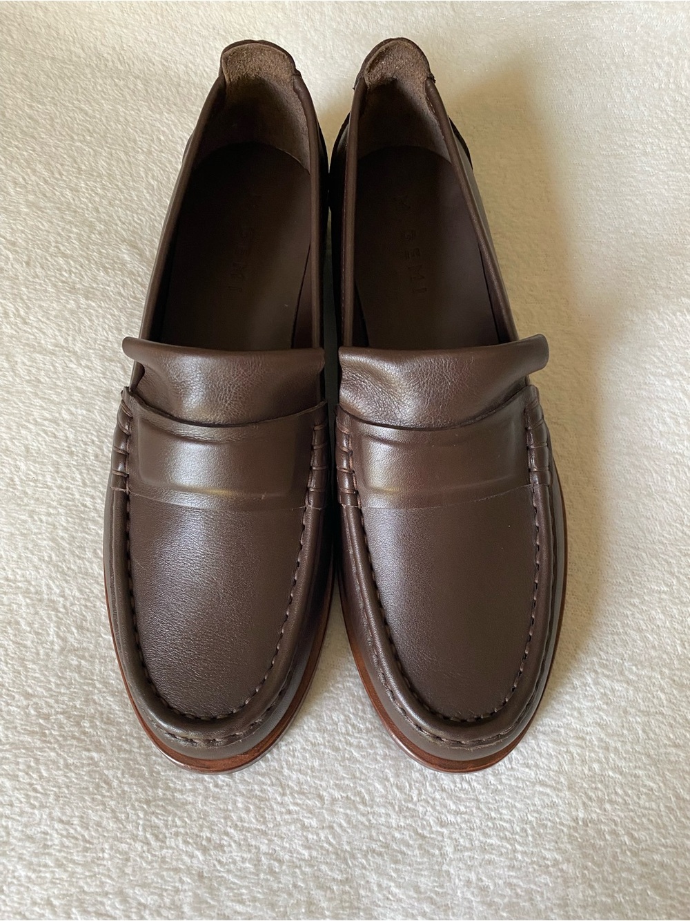 Premium Women Leather M. Gemi The Lorenza Brown Penny loafers -40.5 EU/9.5-10 US